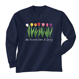 Navy My Favorite Color is Spring Long Sleeve Tees 