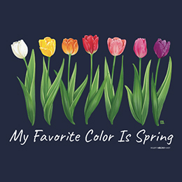 Navy My Favorite Color is Spring T-Shirt 