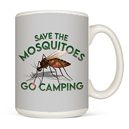 White Save the Mosquitoes Mugs 