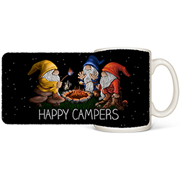 White Happy Camper Gnomes Mugs 