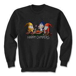 Black Happy Camper Gnomes Sweatshirts 