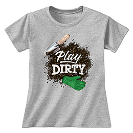 Sports Grey Play Dirty Ladies T-Shirts 