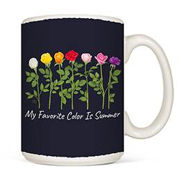 White My Favorite Color is Summer Coffee Mugs 