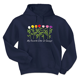 Navy My Favorite Color is Summer Hooded Sweatshirts 