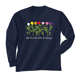 Navy My Favorite Color is Summer Long Sleeve Tees 