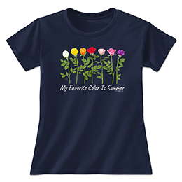 Navy My Favorite Color is Summer Ladies T-Shirts 