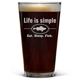 Clear Life is Simple - Fish Engraved Pint Glass 