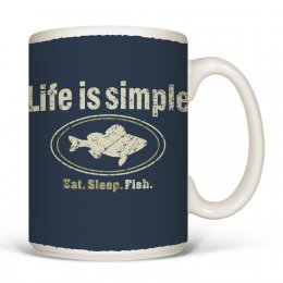 White Life is Simple - Fish Coffee Mugs 