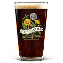Clear Just Dandy Pint Glass - Color Printed 
