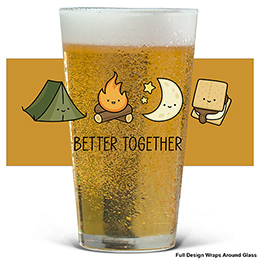 Clear Better Together - Camp Pint Glass - Color Printed 