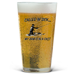 Clear Arm in a Cast Pint Glass - Color Printed 