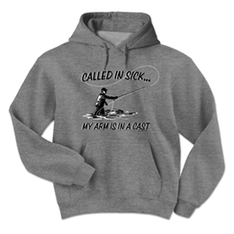 Graphite Heather Arm in a Cast Hooded Sweatshirts 