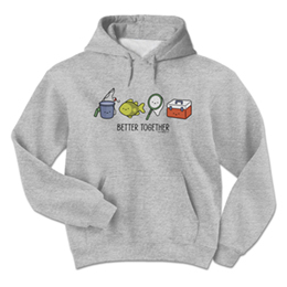 Sports Grey Better Together - Fish Hooded Sweatshirts 