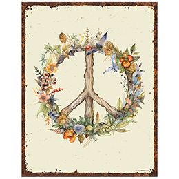 NA Peace Flowers Tin Sign 