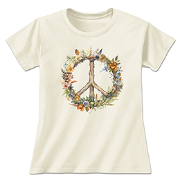 Natural Peace Flowers Ladies T-Shirts 