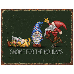 NA Gnome for the Holidays Tin Sign 