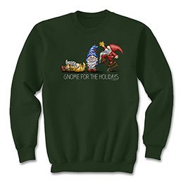 Forest Green Gnome for the Holidays Sweatshirts 