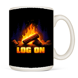 White Log On Coffee Mugs 