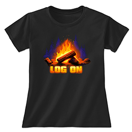 Black Log On Ladies T-Shirts 