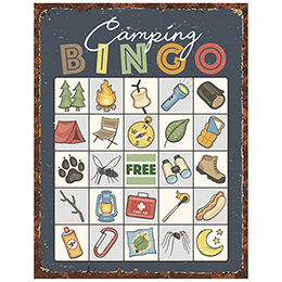 NA Camping Bingo Tin Sign 