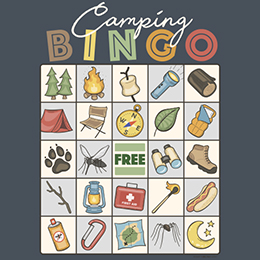 Heather Navy Camping Bingo T-Shirt 