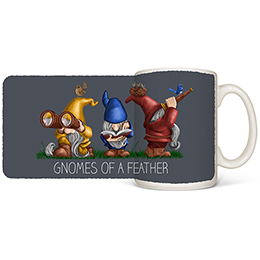 White Gnomes of a Feather Mugs 