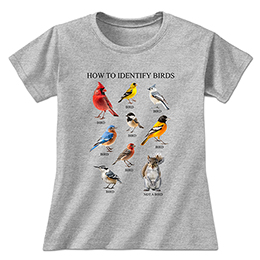 Sports Grey How to Identify Birds Ladies T-Shirts 