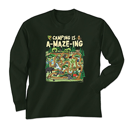 Forest Green Camping is A-MAZE-ing Long Sleeve Tees 