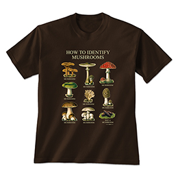 Dark Chocolate How to Identify Mushrooms T-Shirts 