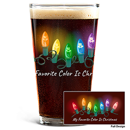 Navy My Favorite Color Is Christmas Pint Glass - Color Printed 