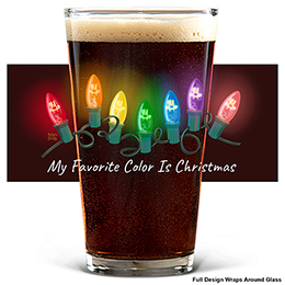 Navy My Favorite Color Is Christmas Pint Glass - Color Printed 