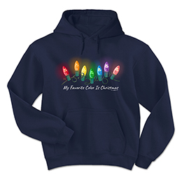 Navy My Favorite Color Is Christmas Hooded Sweatshirts 