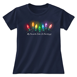 Navy My Favorite Color Is Christmas Ladies T-Shirts 