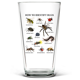 Clear How to Identify Bugs Pint Glass - Color Printed 