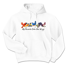 White My Favorite Color Has Wings Hooded Sweatshirts 