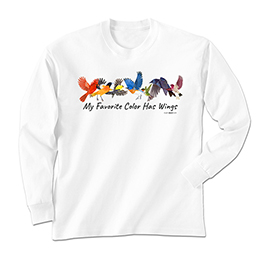 White My Favorite Color Has Wings Long Sleeve Tees 