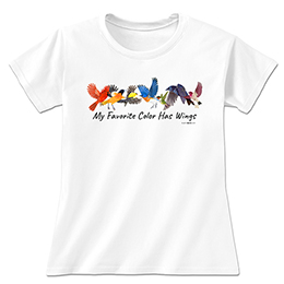 White My Favorite Color Has Wings Ladies T-Shirts 