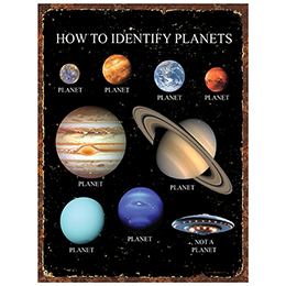 NA How to Identify Planets Tin Sign 