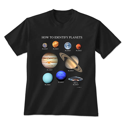 How to Identify Planets Black T-Shirt | Earth Sun Moon