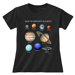 Black How to Identify Planets Ladies T-Shirts 