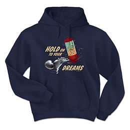Navy Hold On Squirrel Hooded Sweatshirts 