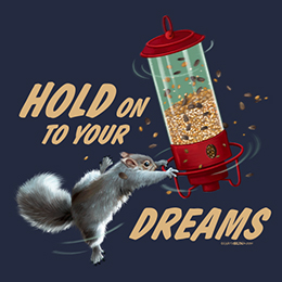 Navy Hold On Squirrel T-Shirt 