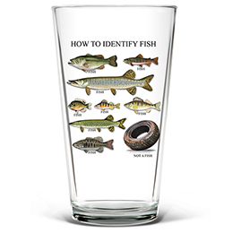 Clear How to Identify Fish Pint Glass - Color Printed 