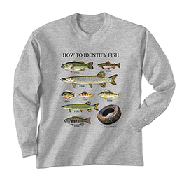 Sports Grey How to Identify Fish Long Sleeve Tees 