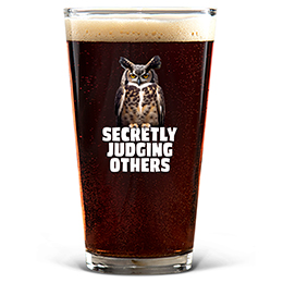 Clear Secretly Judging Others Pint Glass - Color Printed 