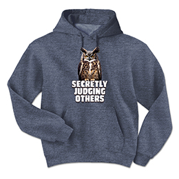 Heather Navy Secretly Judging Others Hooded Sweatshirts 