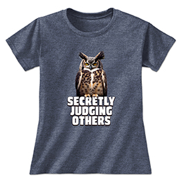 Heather Navy Secretly Judging Others Ladies T-Shirts 