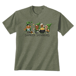 Heather Military Green Shamrock Shenanigans T-Shirts 