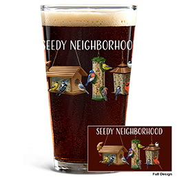 Clear Seedy Neighboorbood Pint Glass - Color Printed 