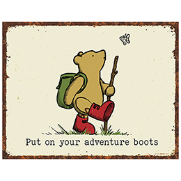 NA Adventure Boots Tin Sign 